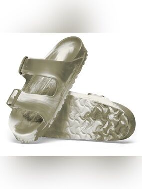 Birkenstock Arizona EVA Sandals in Olive Metallic Size (40)